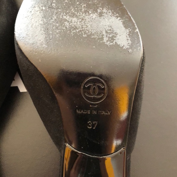 Chanel black suede kitten heels 37 - Picture 4 of 6